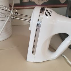 White Kitchenaid Hand Mixer