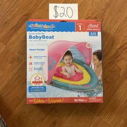 New $20! Swimschool Baby Boat with Adjustable Seat Level 1 6-24 Months