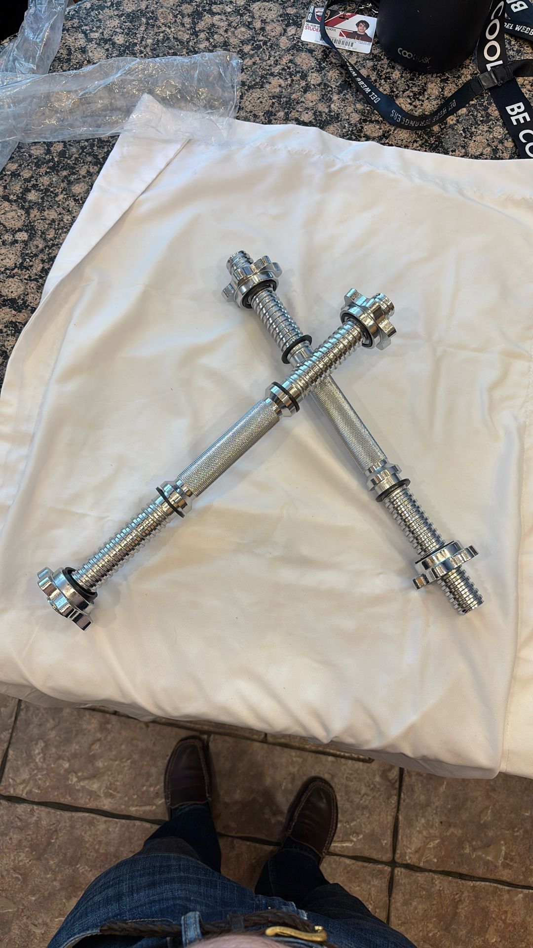 Threaded Dumbbell Handles - For 1” Plates 