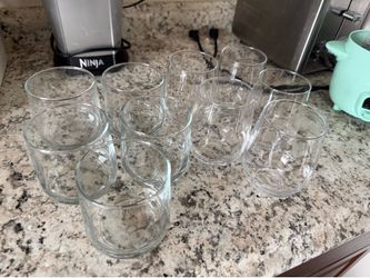 White dishes and cups, glasses