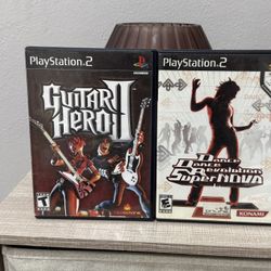 Guitar Hero II & Dance Dance Revolution SuperNova PS2 Sony PlayStation 2 Lot CIB