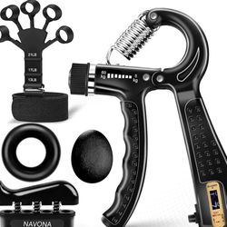 Grip Strength Trainer with Forearm Strengthener, Hand Grip Strengthener, Hand Extension Exerciser, Stress Relief Ball and Hand Grip Strengthener for M