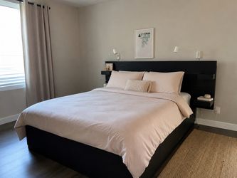 Black Queen Bed Frame with Headboard