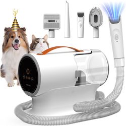 Dog Grooming Vacuum, Dog Hair Vacuum,12000Pa Strong Pet Grooming Vacuum for Dogs, 2L Large Capacity Dog Vacuum for Shedding Grooming Hair, Quiet, 5 Pe