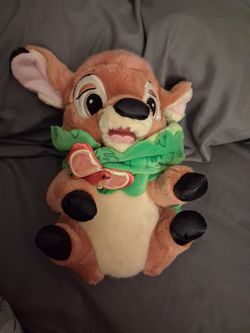 Disney Babies Parks Bambi Plush Green Swaddle Blanket Butterfly Stuffed Animal