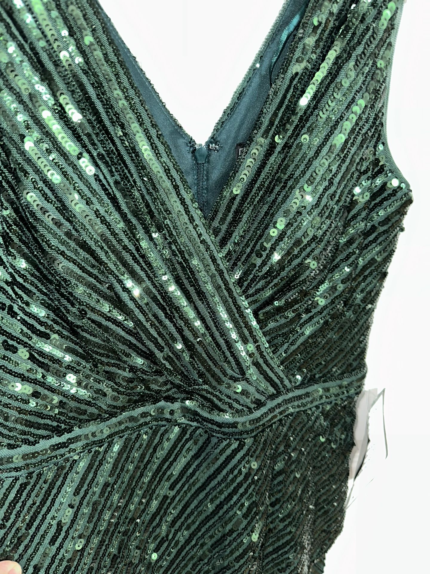Macy’s Green Pine sequin long maxi dress for evening, Cocktail, events, Prom party. Elegant And Trendy 
