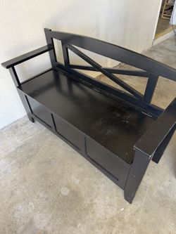 Black Bench With Storage 