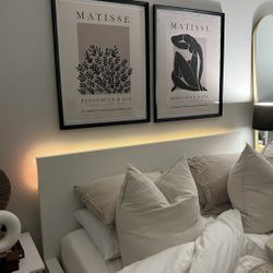 Queen IKEA Malm Bed With 4 Drawer Storage, Mattress, Foam Topper, Songesand Nightstand 