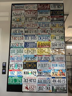 50 State Plates On Wooden canvas $100