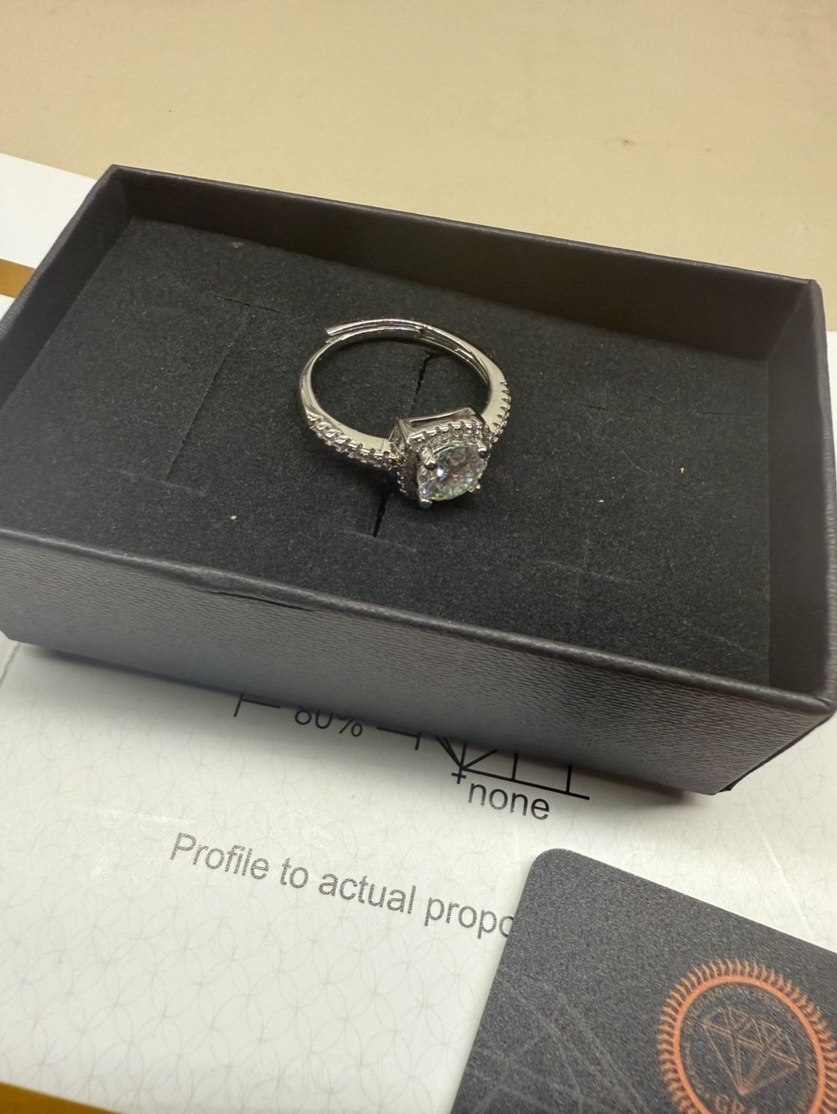 1 CT Square Halo Moissanite Ring