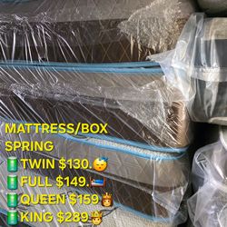 Twin. Full. Queen. King. Mattress And Box Spring