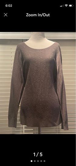 Long grey sweater with rhinestones