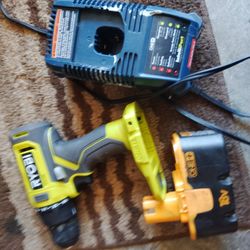 Ryobi 20v Drill, Battery, And Charger