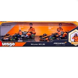 Bburago 1:24 scale die-cast model set of the McLaren MCL38 Formula 1 cars