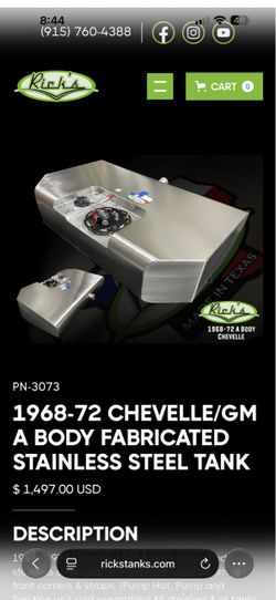 1(contact info removed) Chevelle Rick’s tank