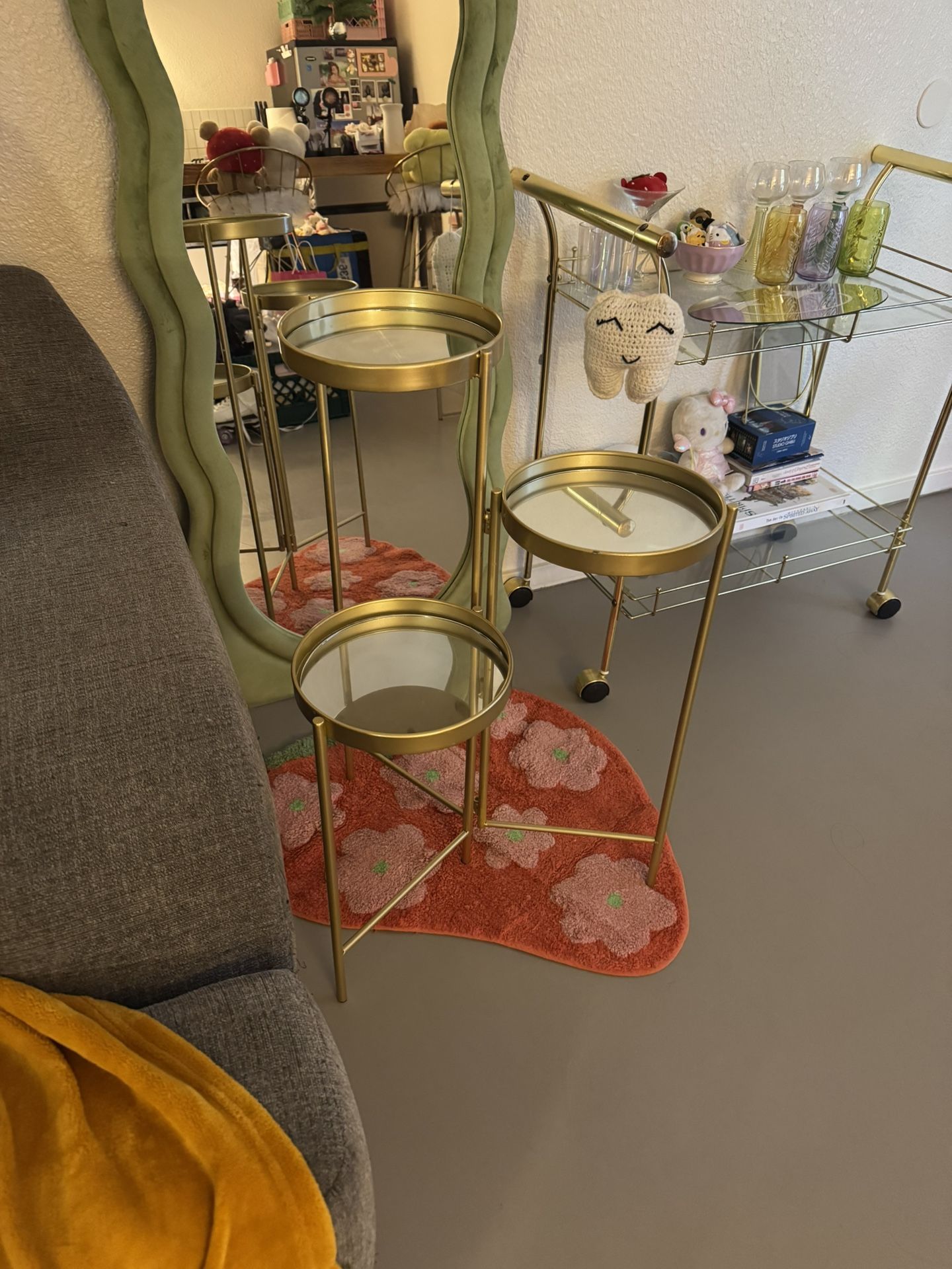 Gold And Glass Side Table