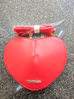 Bebe Red Heart-Shaped Crossbody Bag