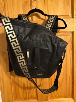 Versace Parfums Black Nylon Convertible Backpack / Tote Bag