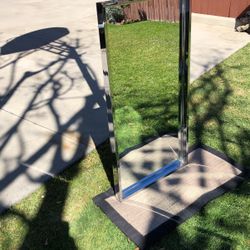 Mirror with  Chrome Frame . Heavy Duty Wood Backing . Size  46”x 24”x 2”. 