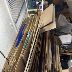 Moving boxes and packing paper