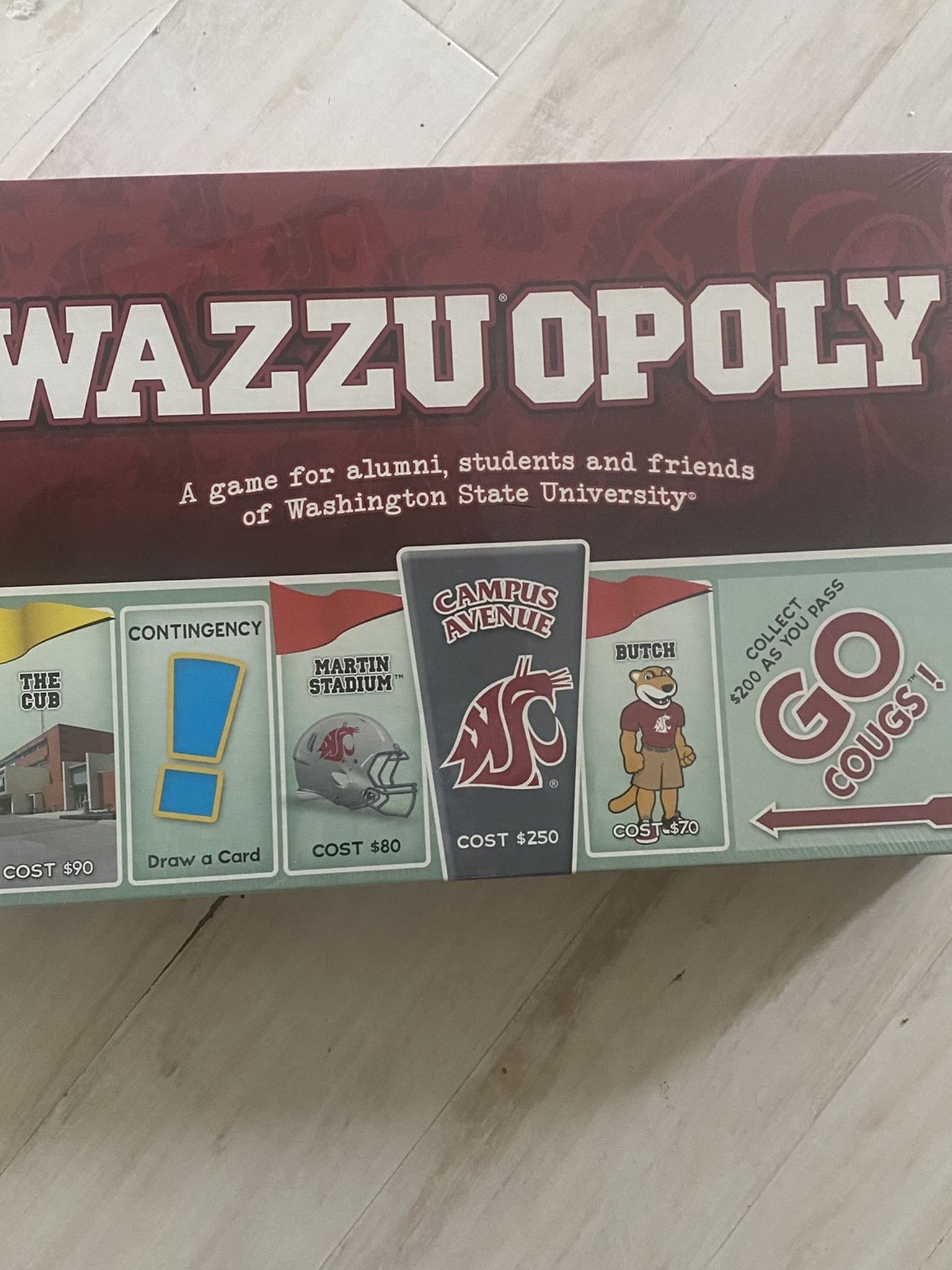 WAZZU OPOLY Washington State University Monopoly board game NEW