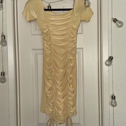 Yellow Ruched Dress