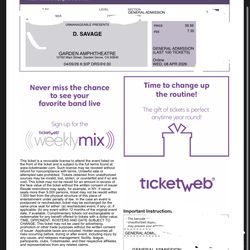 D Savage Ticket