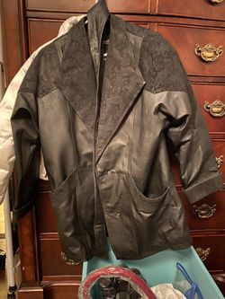 Women’s mid length leather jacket