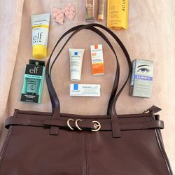 Deep burgundy purse La Roche Posay minis & other mini products