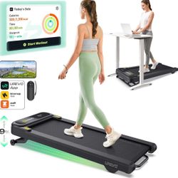 UREVO Smart Treadmill with 9% Incline, 3-in-1 Walking Pad Treadmill for Home & Office, Runner-Focused Design, Auto Incline, Dual Display, Plug & Play