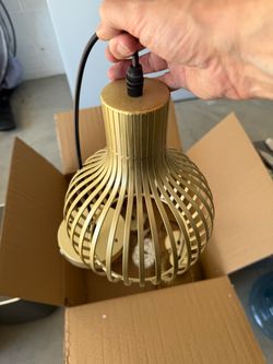 3 Gold/Bronze Metal Pendant Lights