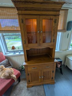 Oak Hutch China Cabinet