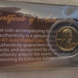 1943 Gold Plated Steel Wheat Pennie