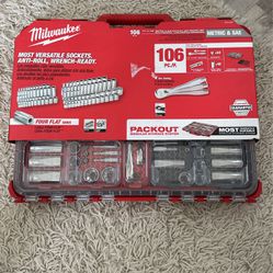 Milwaukee 48-22-9486 PACKOUT 1/4 and 3/8 in. drive Metric and SAE 106 Piece