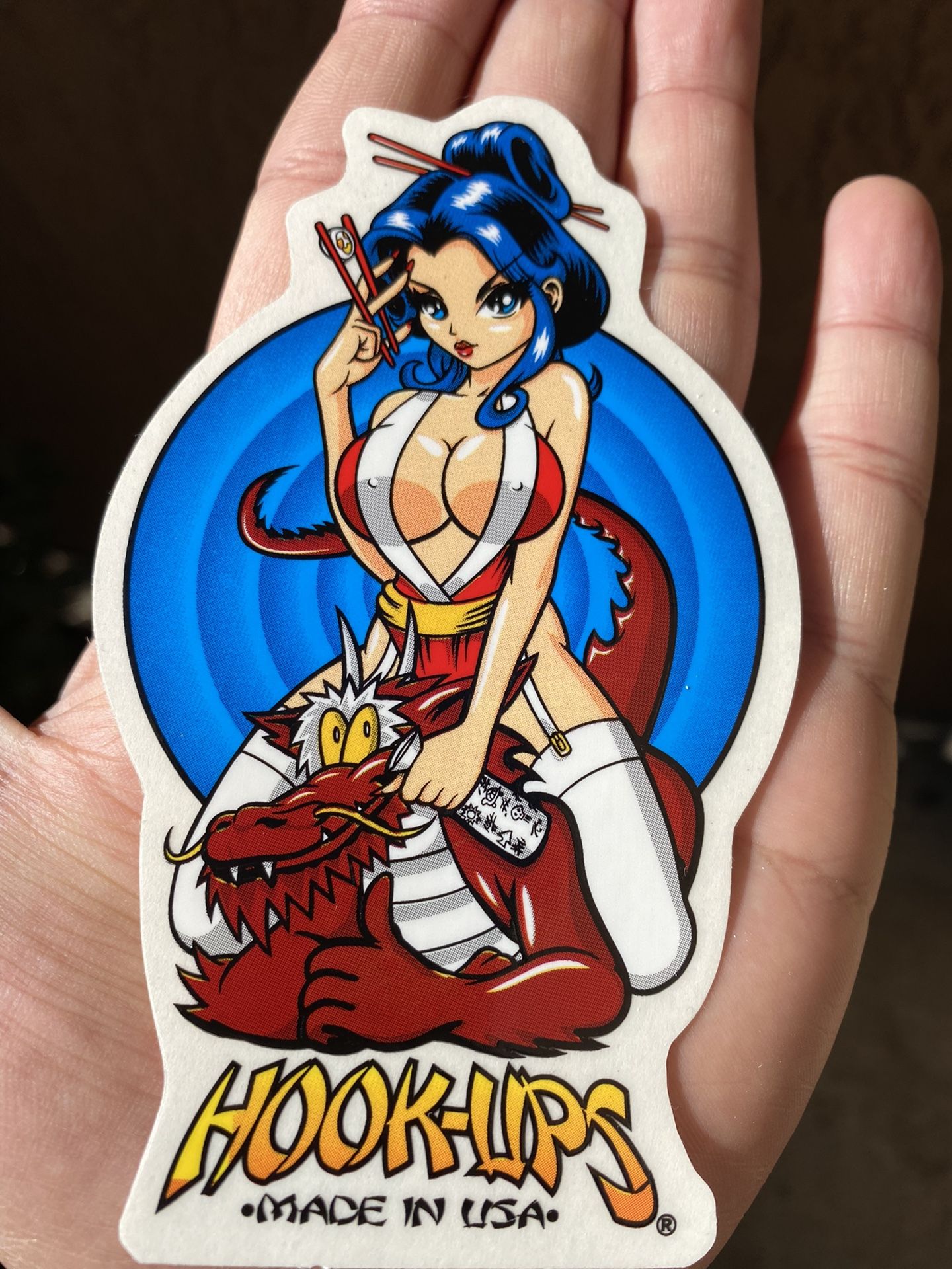 Hook-Ups Naughty Geisha Vintage Sticker