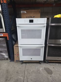 GE 30 Inch Double Smart Wall Oven with 10 cu. ft. Total Capacity, Self-Clean, Hidden Bake, WiFi, Scan-to-Cook, Sabbath Mode, Never-Scrub Racks, Glass 