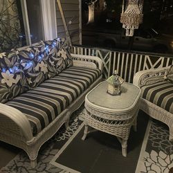Patio Furniture , Couch And Chair, Coffee Table And Rug