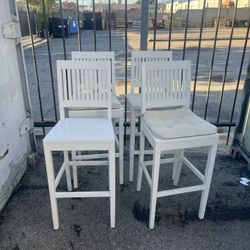 Crate & Barrel White Bar Stools 