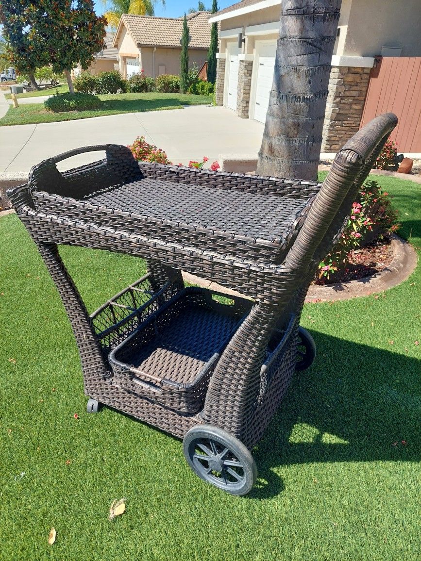 Large Wicker Cart Patio