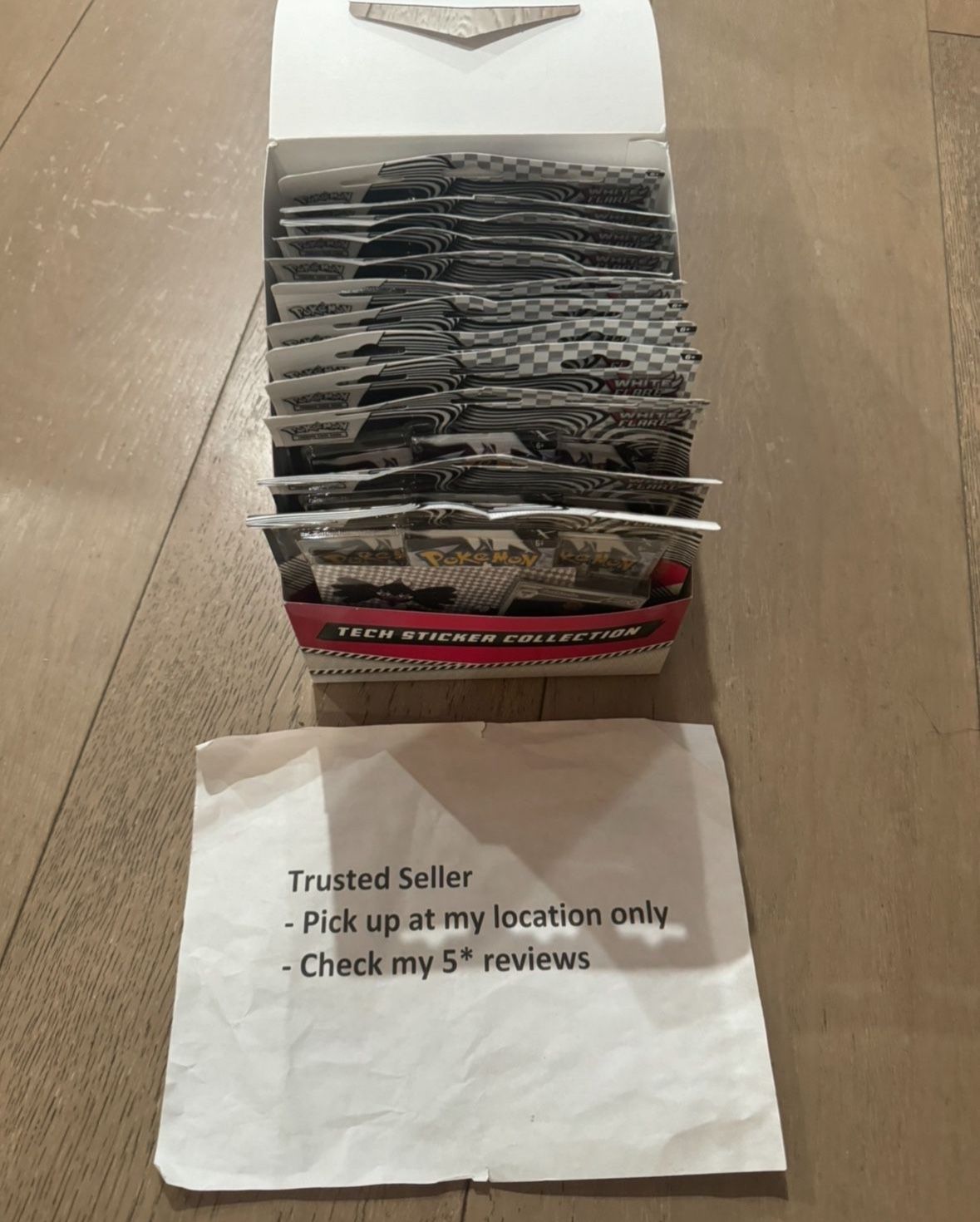 Pokemon Pokémon White Flare SV10.5 3-Pack Tech Sticker Collection - display case of 12