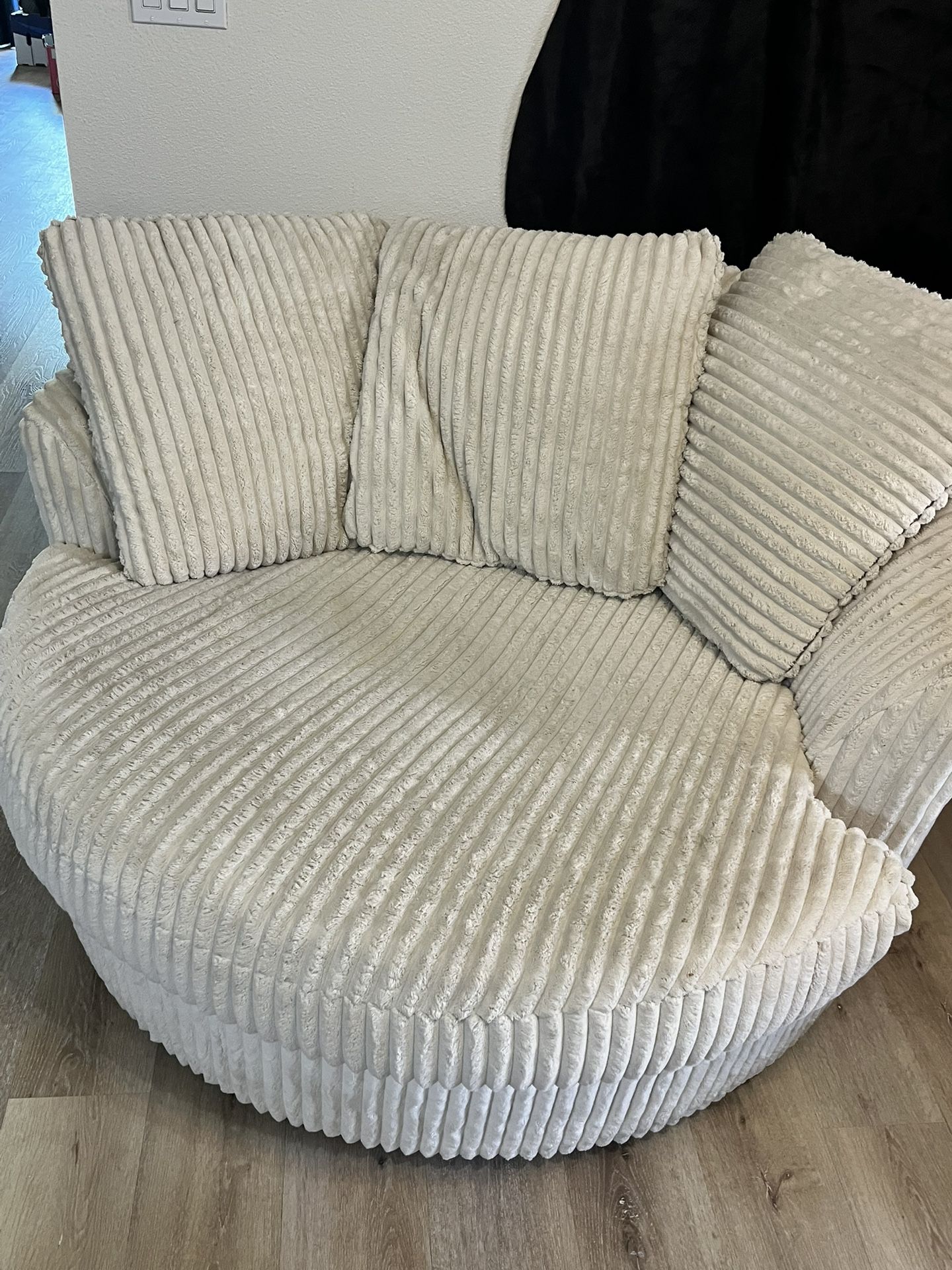 White Couch That Spins $140 OBO