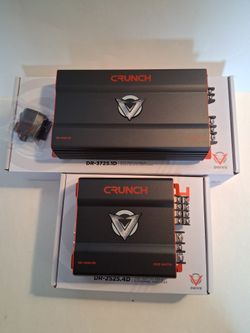 CRUNCH 2525 WATTS 4 CHANNEL & 3725 WATTS MONOBLOCK 1 OHM STABLE BUILT-IN CROSSOVER WITH BASS CONTROL CAR AMPLIFIER 