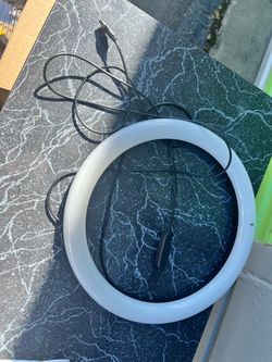 LED Ring Light with USB Cable (No Tripod)  Round white LED ring light in great working condition.