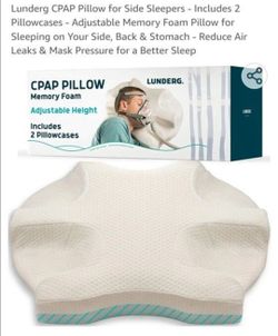 Lunderg CPAP Pillow for Side Sleepers - Adjustable Memory Foam Pillow for Sleeping on Your Side, Back & Stomach - Reduce Air