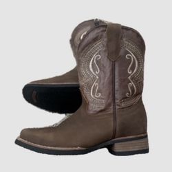 Handmade Leather Cowboy Boots | Kids Size 2 - Western Style