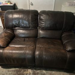 Free Brown Leather Loveseat