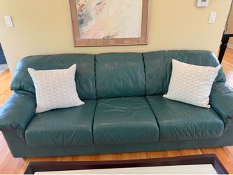 Teal Leather Sofa