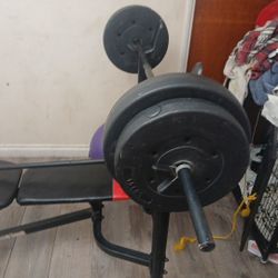 A BENCH AND WEIGHTS