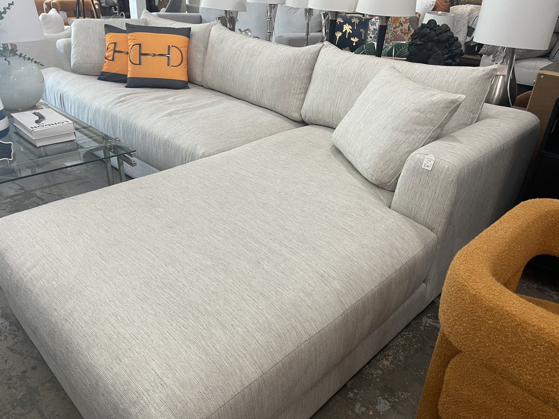 New Grey Sectional Sofa 122” Delivery Available