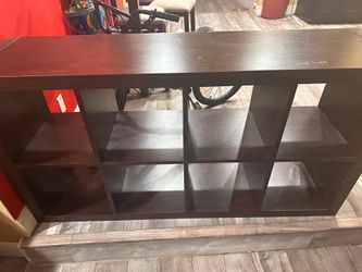 Brown wooden shelf